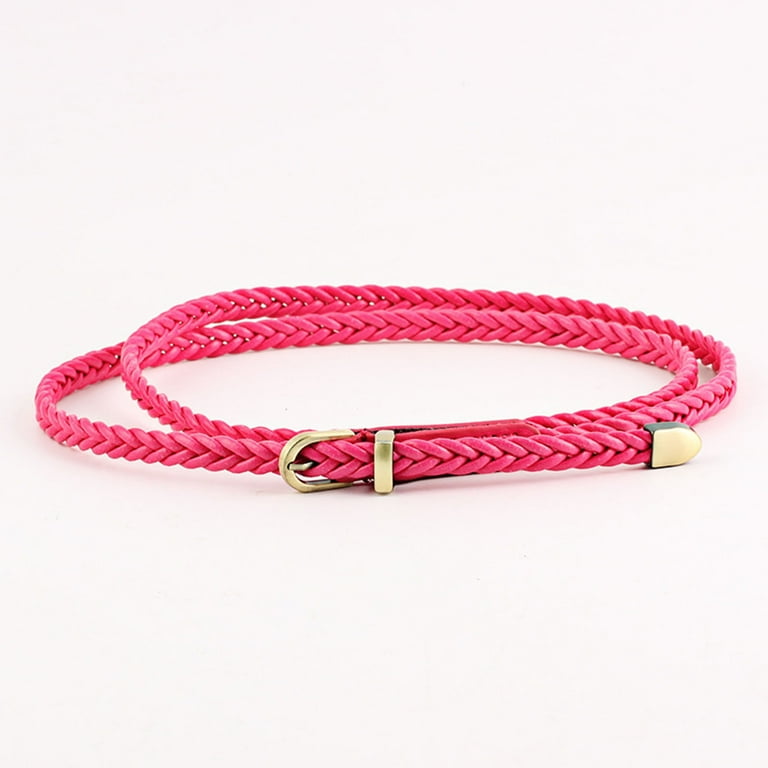 CBGELRT Fashion Braided Belts For Women Braided Woven Leather Pin