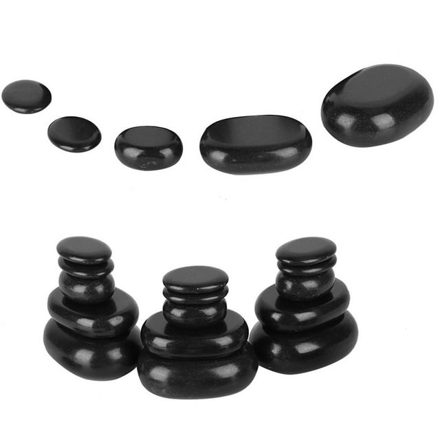Kit Piedras para Masajes 20pcs Piedras Calientes Volcánicas