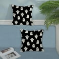thumbnail image 4 of Halloween Pillow Covers 18x18 Set of 2 Cute Black Ghost Throw Pillows Fall Halloween Home Decorations Pillowcase Holiday Farmhouse Linen Black Outdoor Decorative Cushion Case for Couch Sofa, 4 of 6