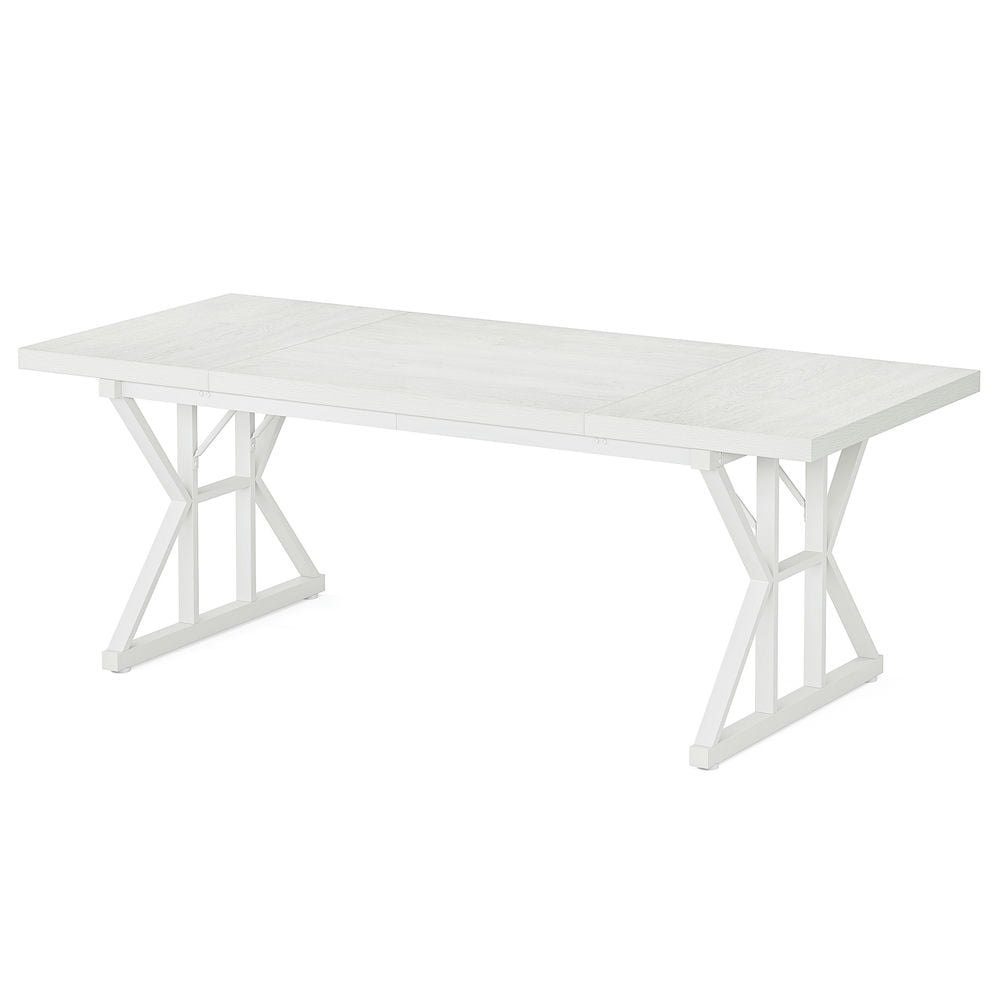 Spaco 6FT Conference Table, Rectangle Meeting Room Table Executive Desk, Desk for Indoor as Home, Office, White