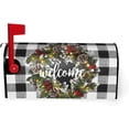 thumbnail image 2 of Christmas Mailbox Covers Magnetic Large Size Winter Welcome Box Wreath Mailbox Cover Magnetic Buffalo Plaid Garden Yard Home Green Decor for Outdoor Oversized 25.5x21 in, 2 of 6