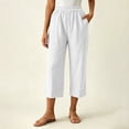 thumbnail image 5 of Nugftut Capri Pants for Women Elastic Waisted Capris Lightweight Loose Summer Beach Vacation Casual Pants, 5 of 6