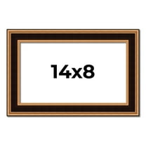 14x8 Frame Gold Brown Plein Air Vintage Solid Wood Picture Frame | 1.75 Inches Moulding Width |