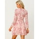 thumbnail image 4 of Mini Vestido Chifón Allegra K Manga Larga Rosa S, 4 of 6