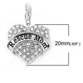 thumbnail image 2 of SEXY SPARKLES "Rescue Mom " Heart Charm W/Clear Rhinestones Dog Lovers Clip on Lobster Claw Clasp Charm for Bracelet and Necklace, 2 of 3