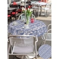thumbnail image 4 of Outdoor Tablecloth with Umbrella Hole and Zipper, Blue Floral Round Table Cloth 60 Inch Waterproof Tablecloth, Spring Flowers Pattern Plants Simple Vintage Picnic Table Cover for Patio Camping, 4 of 7