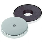 ZORO SELECT Magnet Source .303 in. L X 2.04 in. W Silver Round Base Magnet 25 lb. pull 1 pc