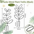 thumbnail image 5 of Plant Trellis for Climbing Plants Outdoor Indoor, Mini Garden Trellis, Metal Potted Plant Support, Stackable Small Plant Trellis, 12'' Climbing Trellis Flower Pots Supports Lattice, 2 Pks (Black), 5 of 10