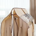 thumbnail image 3 of Clothes Dust Cover Nonwoven Dust Prevention Waterproof Transparent Window Design Hanging Garment Protectors Beige, 3 of 6