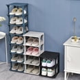 thumbnail image 4 of Compact Shoe Storage, Durable Plastic Shoe Rack, Easy To Assemble For Closet, Entryway, And More (Black), 4 of 5