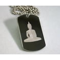 thumbnail image 3 of BUDDHA  DOG TAG STAINLESS STEEL AND STAINLESS BALL CHAIN NECKLACE PENDANT, 3 of 3