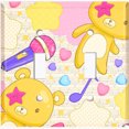 thumbnail image 2 of Metal Light Switch Wall Plate Outlet Cover (Yellow Teddy Bear Karaoke Hearts Music Bow - Double Toggle), 2 of 2