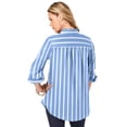 thumbnail image 3 of Roaman's Women's Plus Size Kate Long Sleeve Easy Cotton-Blend Button-Front Shirt, 3 of 6