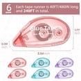 thumbnail image 5 of 6 Pack Scrapbook Tape,  Scrapbooking Supplies, Double Sided Tape Roller for Crafts, Adhesive Glue Runner, Glue Roller School Office Teacher Supply for Adults, 0.3IN x 40FT, 5 of 6