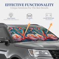 thumbnail image 4 of Rateoe Romantic Flamingo Pair Pattern 2 Piece Car Windshield Sun Shade Foldable | Front Windshield Shade for Sun, Heat and UV Rays | Sunshade for Car Front Window-Medium, 4 of 6