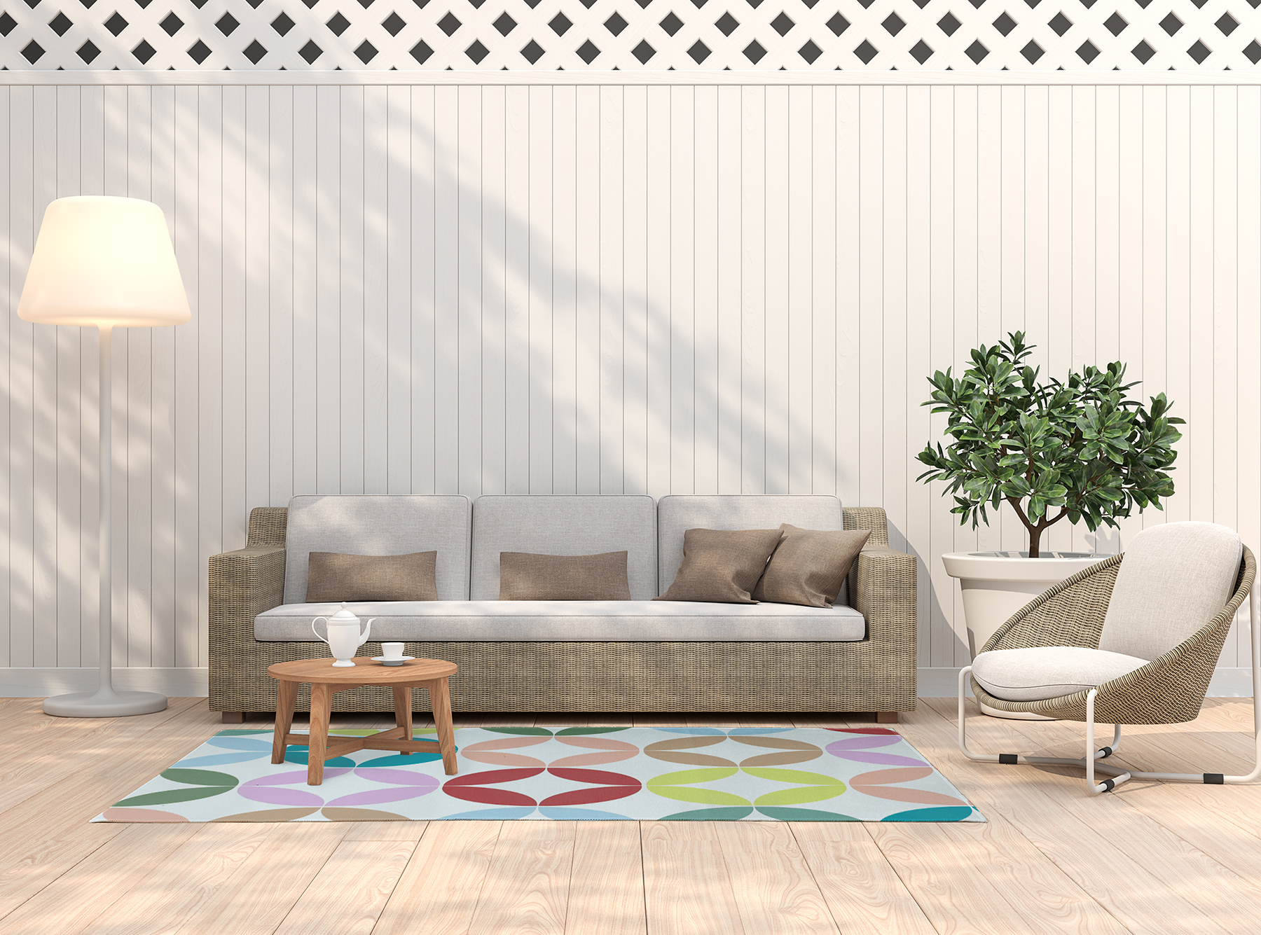 Simply Daisy 5' x 7' Ligonberry Red Eye Opener Spring Chenille Indoor/Outdoor Rug