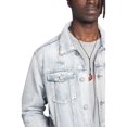 thumbnail image 3 of Victorious Men's World Tour Casual Distressed Denim Jean Jacket DK123 - Light Indigo - 3X-Large, 3 of 6