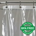 thumbnail image 2 of Extra Long See-Through Top Clear/White 10 Gauge Vinyl Bath Shower Curtain 84" H x 72" W, 2 of 4