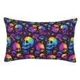 thumbnail image 1 of Fotbe mushroom rainbow color Skull Funda de Almohada Decorativa Estilo Occidental, Lujo en Algodón, Fundas para Almohadas King, Cojín Estampado para Decoración del Hogar-20"x30", 1 of 6