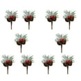 thumbnail image 1 of Christmas Pine Cone Simulation Berry Artificial Stem Pendant Mini PVC Home Decor DIY 10pcs Snowy Picks, 1 of 6