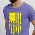 thumbnail image 2 of Greenyef Graphics We The People 1776 Distressed American USA Flag Men's T-Shirt (Violet & Yellow, Large), 2 of 6