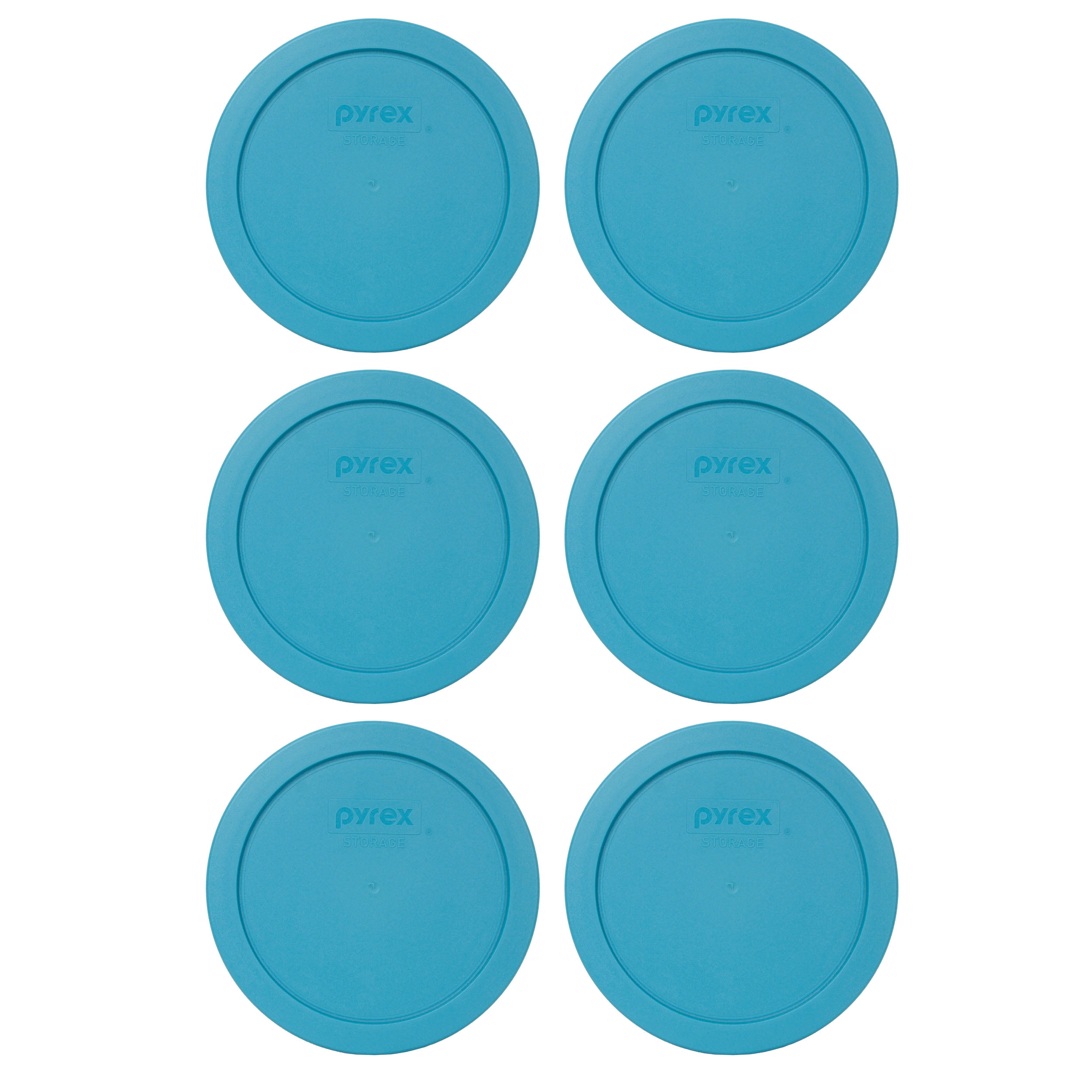 Pyrex 7201PC Teal Blue Plastic Storage Replacement Lid Cover (6Pack