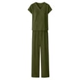 thumbnail image 4 of Womens Jumpsuit Sleeveless Casual Summer Side Split Overalls Jumpers Spaghetti Strap Lightweight Baggy Long Pants Rompers with Pockets, 4 of 6