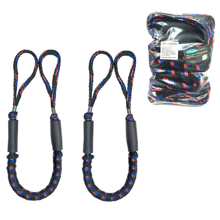 Colt Sports Bungee Dock Lines Mooring Rope for Boats - Blue, White