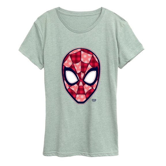 Spider-Man - Plaid & Snowflake Pattern Short Sleeve Graphic T-Shirt