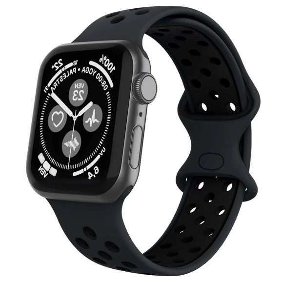 Adepoy Compatible for Apple Watch Band 38mm 40mm 42mm 44mm, Breathable Soft Silicone Wristbands Adjustable Bands for Apple iWatch Series 7, 6, 5, 4, 3, 2, 1, SE, Nike+, Edition"