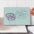 thumbnail image 2 of Dandelion Cutting Board, Colorful Blowball Flowers in Wind Flying Away Spring Season Inspiration, Decorative Tempered Glass Cutting and Serving Board, Small Size, Multicolor, by Ambesonne, 2 of 4