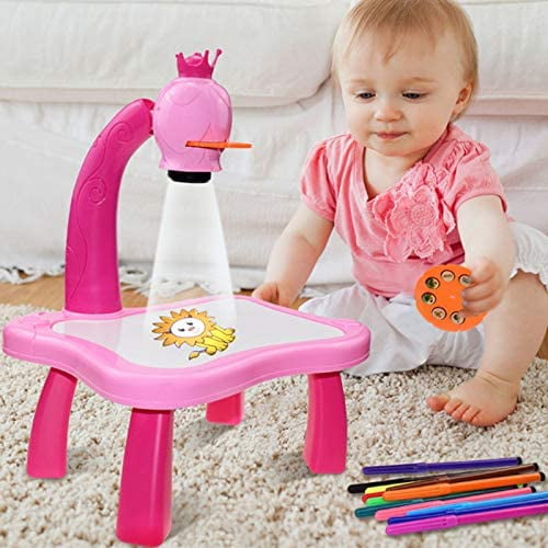 Back to School Saving! Feltree Education Toys Clearance Kids Drawing  Projector Toy, Art Painting Playset With Led Light, Draw Gift For Toddlers  Girls Boys Aged 3-8 Years Old Purple 