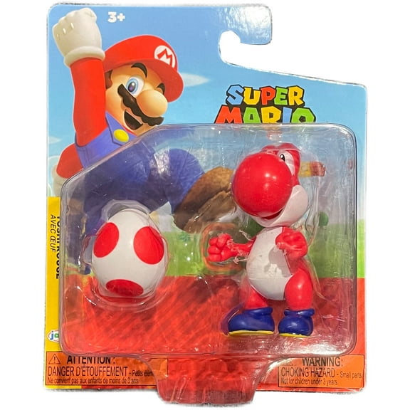 Red Yoshi with Egg Mario Nintendo Action Figure 2.5"