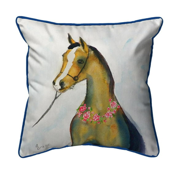 Betsy Drake Interiors Horse & Garland Extra Large Zippered Pillow 22x22