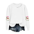 thumbnail image 5 of zaveiop Christmas Sweatshirts for Women Christmas Sweatshirts Merry and Bright Xmas Long Sleeve Blouse Top (Z3-White, L), 5 of 5