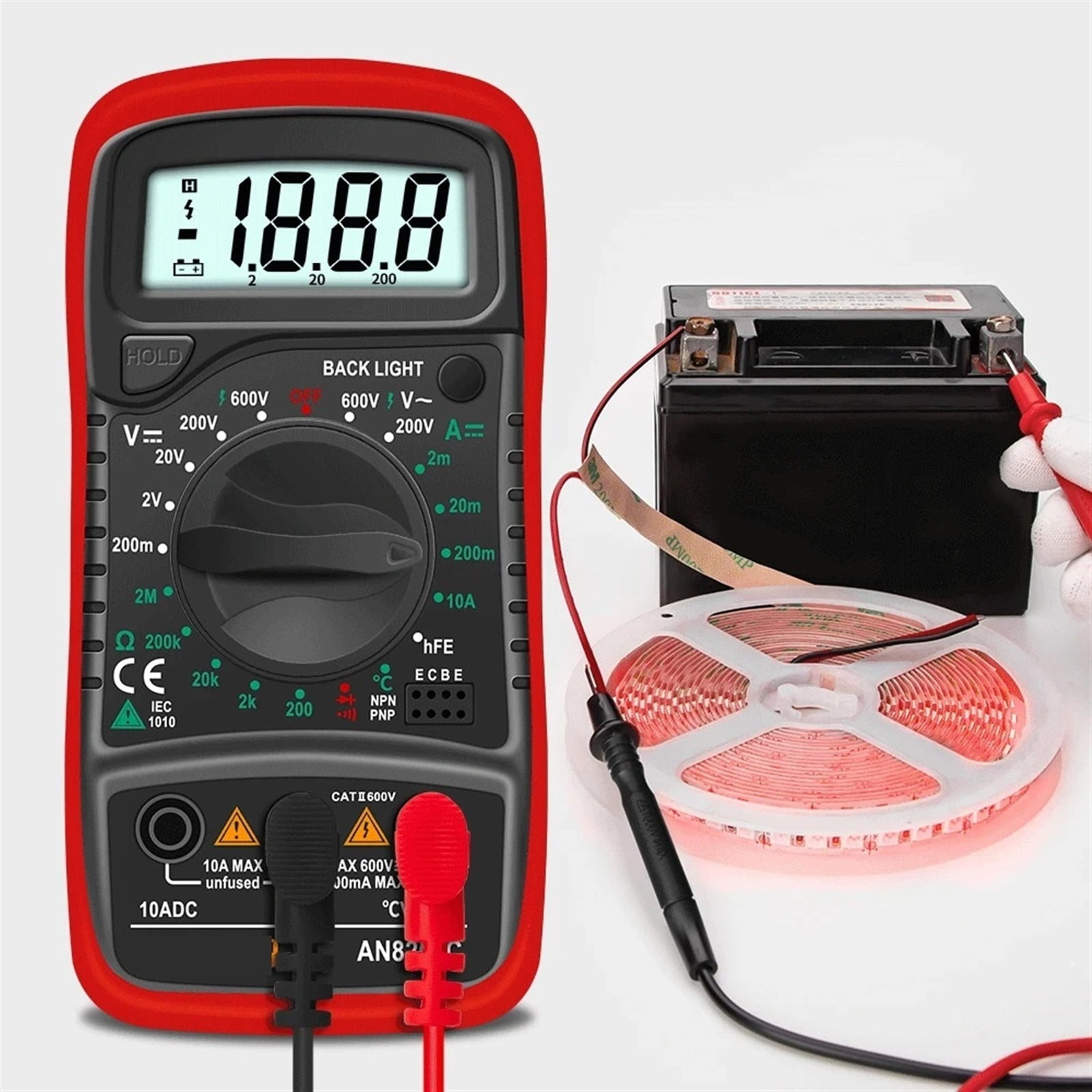 AN8205C Digital Multimeter Auto Range Backlight AC/DC Ammeter Volt Ohm Tester Portable Meter Multimetro With Thermocouple ,Versatile Measurement