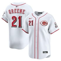 Men's Nike Hunter Greene White Cincinnati Reds Home Limited Player Jersey