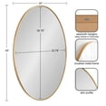thumbnail image 3 of Kate and Laurel Zayda Modern Traditional Oval Framed Wall Mirror, 24 x 36, Gold, Metal Minimalist Glam Oval Mirror with Rounded Curves, 3 of 8