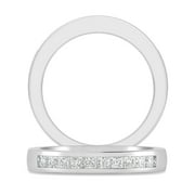 1/2 Carat 14K White Gold Princess Cut Lab Grown Diamond Bridal Wedding Band Ring for Women (G Color, SI Clarity)