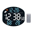 thumbnail image 1 of Reloj de pared digital con alarma y temporizador, multifuncional, decorativo, moderno, con controlador, para escritorio, oficina, mesita de noche, Azul, 1 of 8