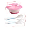 thumbnail image 4 of Baby Suction Bowl Non-slip Defence Fall Baby Bowl Fork Spoon Feeding Tableware for Infant Training Bowl Set (Pink), 4 of 8
