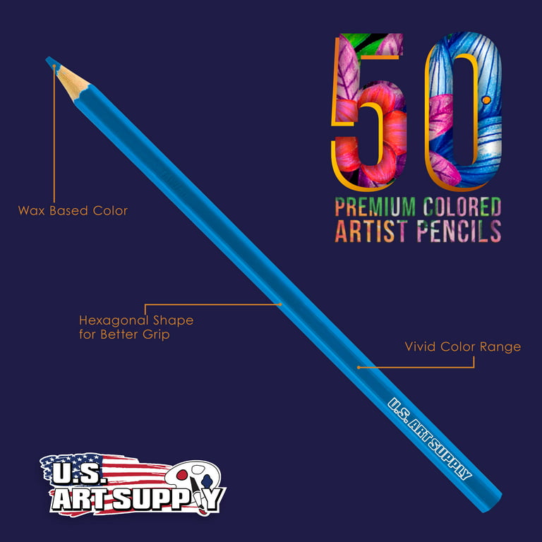U.S. Art Supply 50 Piece Adult Coloring Book Artist Grade Colored