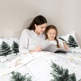 thumbnail image 4 of Feelyou Winter Xmas Tree Bedding Comforter Set 7 Pieces, Green Watercolor Full Bedding Set, Merry Christmas Reversible Fitted Sheet Flat Sheet, Microfiber Bedroom Decor, 4 of 7