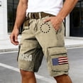 thumbnail image 2 of Likimi 250 Anniversary Usa Cargo Shorts For Men With Patriotic Print Pocket For Summer Outdoor Soft Comfortable Shorts Khaki Size L, 2 of 5