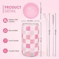 thumbnail image 3 of Vaso para beber SANDJEST Checker, vaso de cristal de 473 ml, 3 of 8