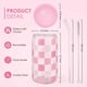 thumbnail image 3 of Vaso para beber SANDJEST Checker, vaso de cristal de 473 ml, 3 of 8