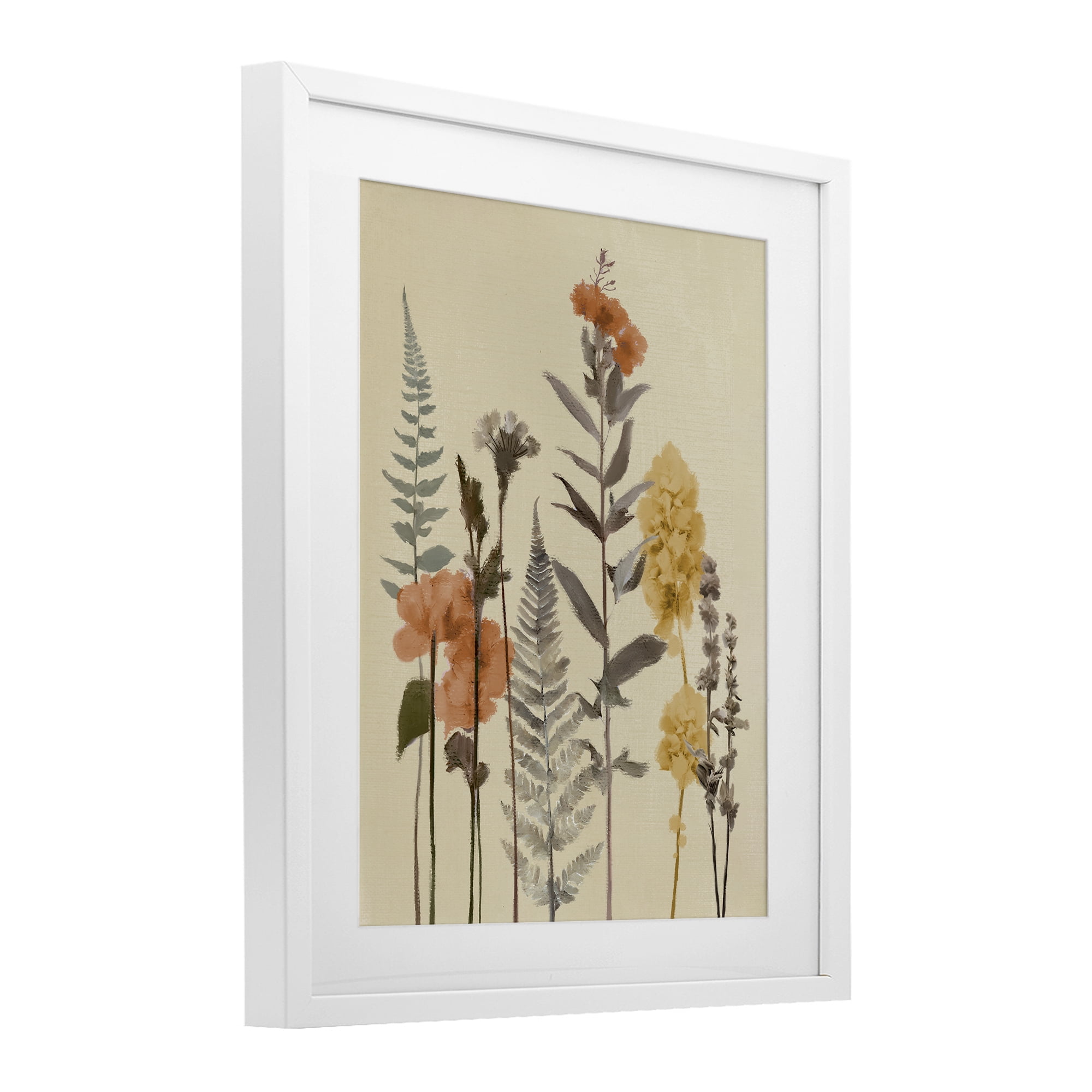 Stupell Industries Fall Botanicals Fresh Ferns White Framed Print Under Glass, design by Elizabeth Medley