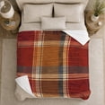 thumbnail image 5 of Autumn Plaid, Festive Holiday Scene, Warm Flannel Blanket for Ranch House and Living Room with Detailed Artwork, Art Lovers Thanksgiving Gift, Festive Home Decor, 5 of 9