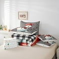 thumbnail image 5 of Manfei Kawaii Snowman Bedding Comforter Set 7pcs for Kids, Snowflake Buffalo Plaid Queen Bedding Sets, Merry Christmas Reversible Queen Sheet Sets, Super Cozy Room Decor, 5 of 7