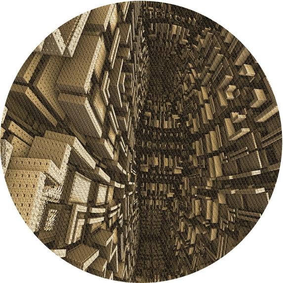 Ahgly Company Indoor Round Patterned Blood Night Red Area Rugs, 3' Round